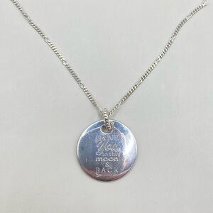 Pandora I Love You To The Moon and Back Disc Pendant Necklace